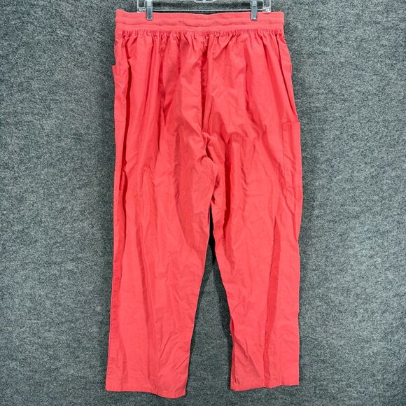 Just Be... Pants Women 3X Plus Pink High Rise Chino Drawstring Flat Front Cotton - Picture 2 of 7